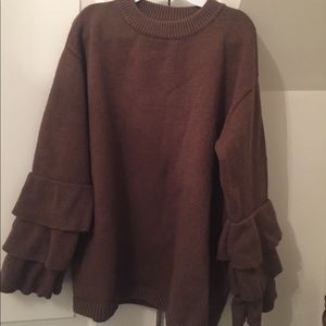 Sweater with bell sleeves